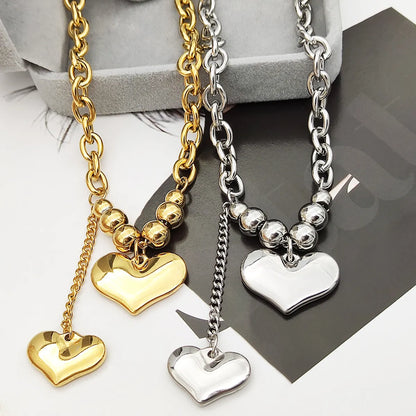 Fairy Style Heart Shape Titanium Steel Plating Pendant Necklace 1 Piece