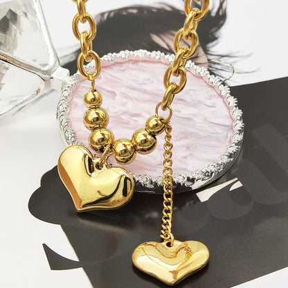 Fairy Style Heart Shape Titanium Steel Plating Pendant Necklace 1 Piece