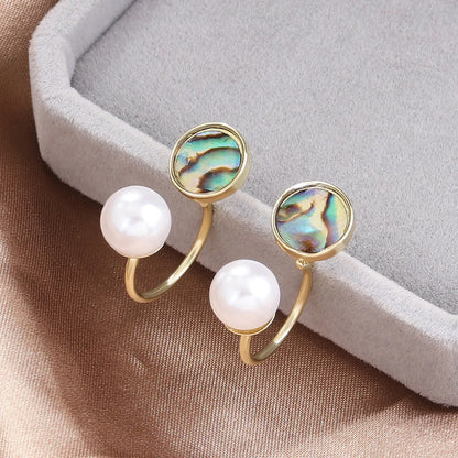 Fairy Style Korean Style Apple Alloy Inlay Artificial Pearls Shell Women'S Ear Studs