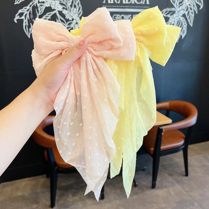 Fairy Style Lady Bow Knot Cloth Hair Clip