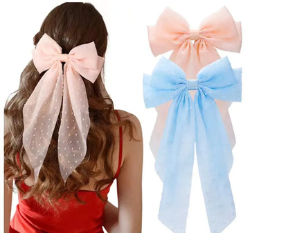 Fairy Style Lady Bow Knot Cloth Hair Clip