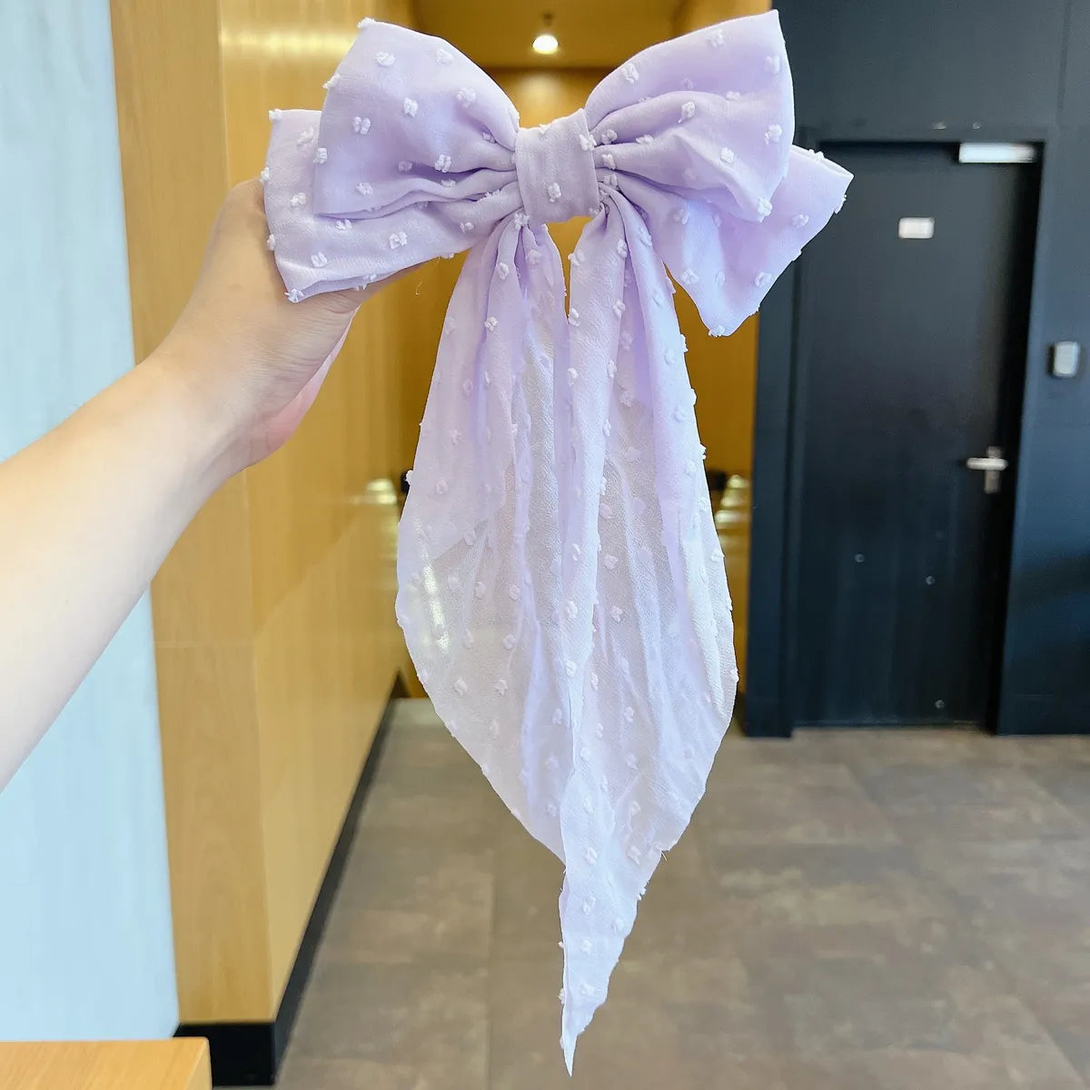 Fairy Style Lady Bow Knot Cloth Hair Clip