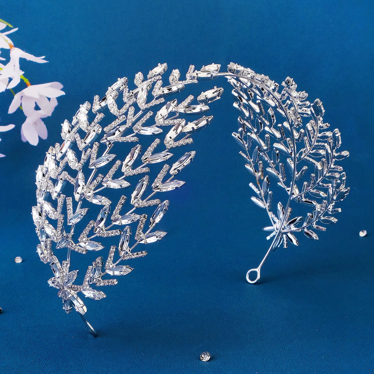 Fairy Style Leaf Flower Alloy Inlay Rhinestones Hair Band