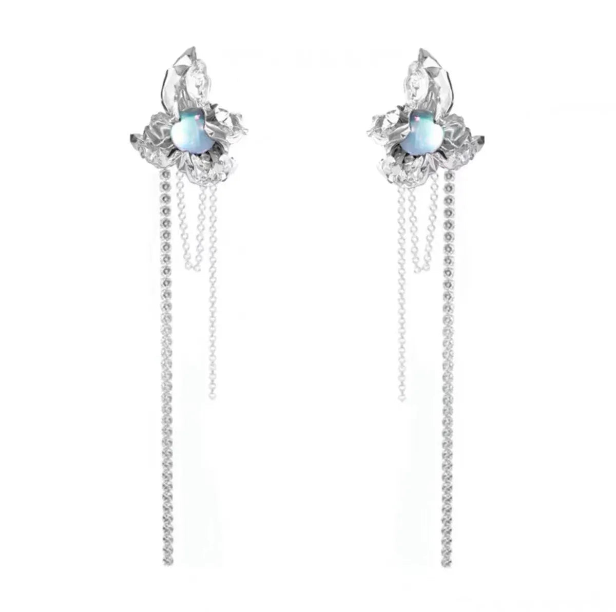 Fairy Style Simple Style Irregular Star Alloy Plating Inlay Moonstone Women'S Drop Earrings