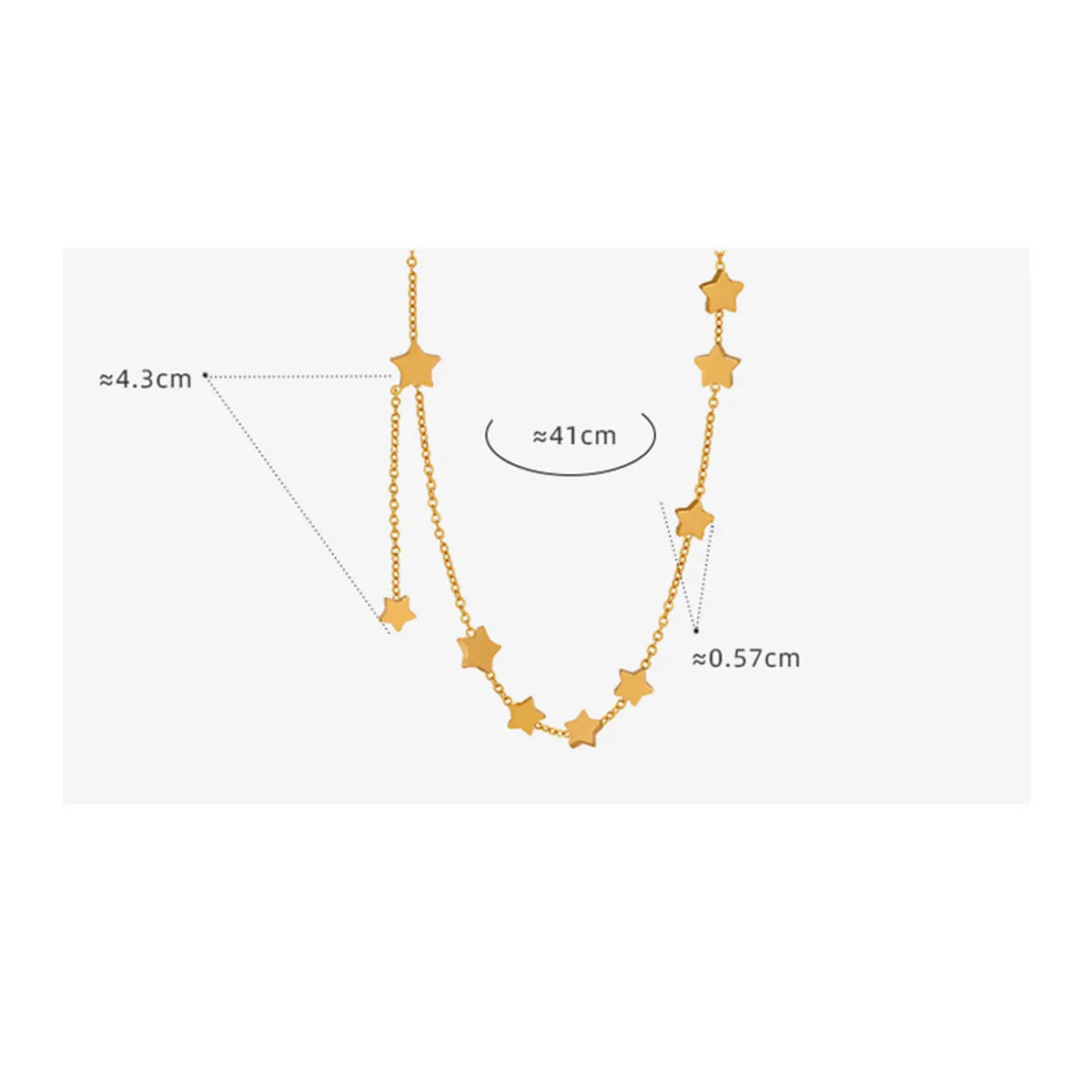 Fairy Style Simple Style Star Titanium Steel Plating 18k Gold Plated Necklace