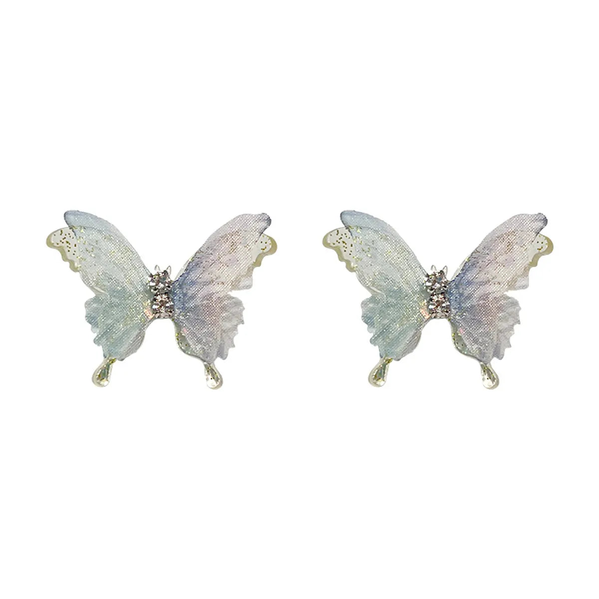 Fairy Style Sweet Butterfly Cloth Women's Ear Studs