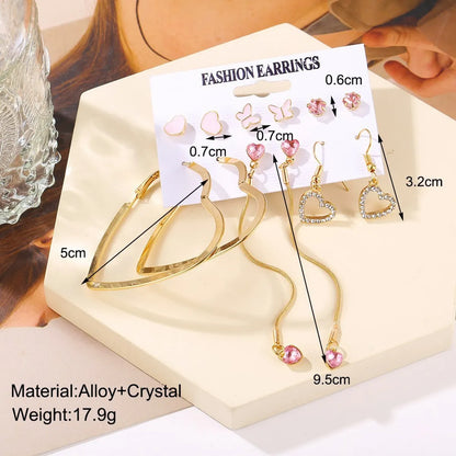 Fairy Style Sweet Tassel Heart Shape Butterfly Alloy Plating Inlay Artificial Gemstones Artificial Crystal Artificial Diamond Gold Plated Silver Plated Women's Earrings