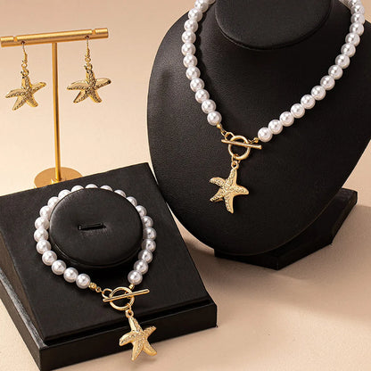 Fairy Style Vacation Marine Style Starfish Zinc Alloy Women'S Jewelry Set