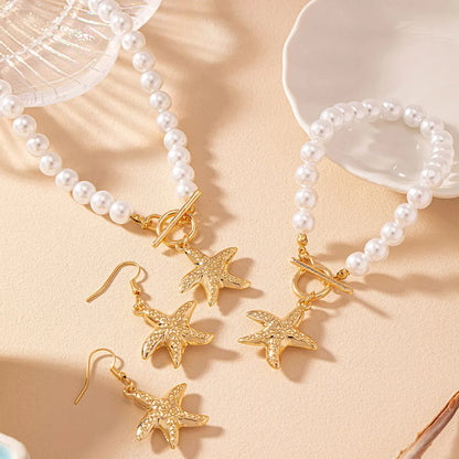 Fairy Style Vacation Marine Style Starfish Zinc Alloy Women'S Jewelry Set