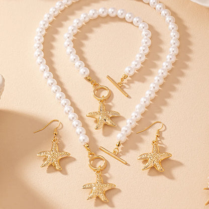 Fairy Style Vacation Marine Style Starfish Zinc Alloy Women'S Jewelry Set