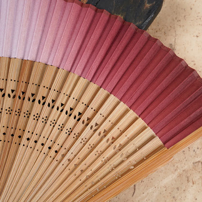 Fan Folding Fan Antique Style Women'S Solid Color Gradient Golden Green Summer Portable Jianghu Japanese Fan Wholesale