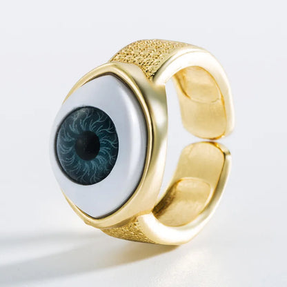 Fashion 18k Copper Oil Dripping Geometric Eye Ring Wholesale Nihaojewelry