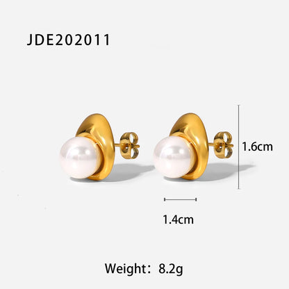 Fashion Geometric Plating 316 Stainless Steel  Zircon Earrings