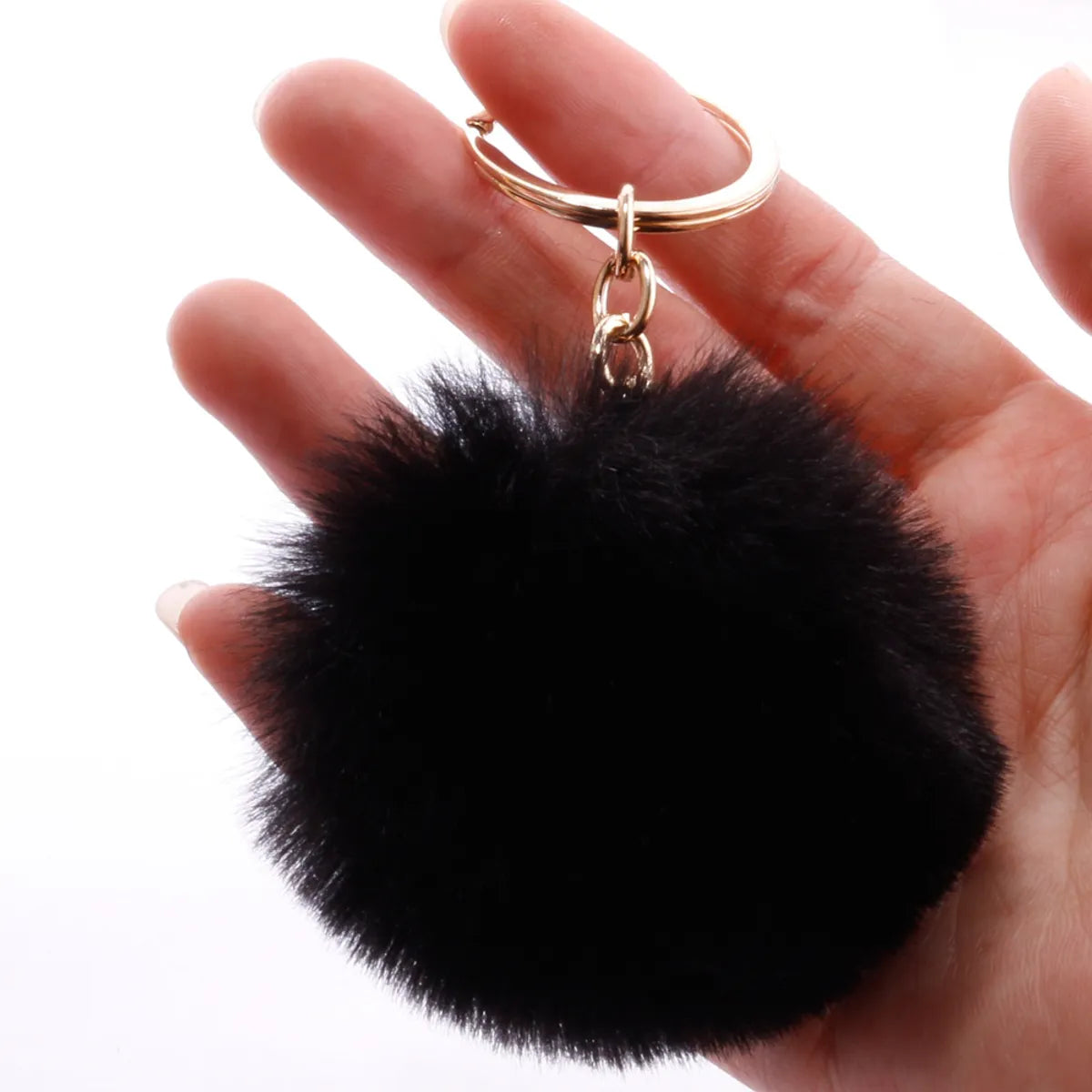 Fashion 7cm Imitation Rex Rabbit Fur Small Ball Keychain Wholesale