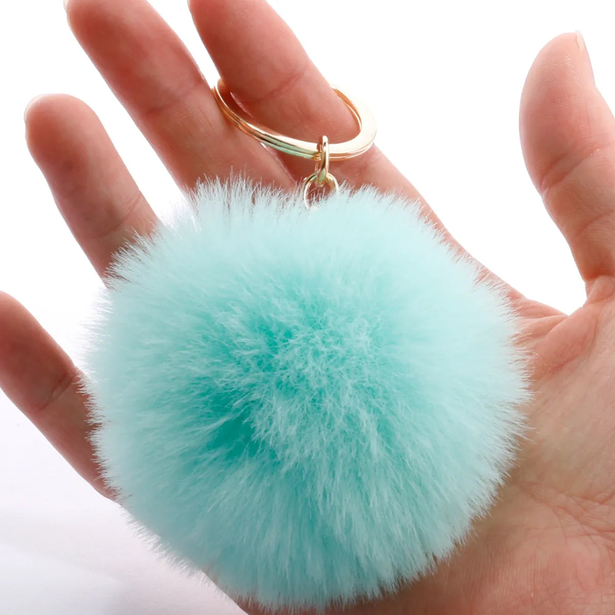 Fashion 7cm Imitation Rex Rabbit Fur Small Ball Keychain Wholesale