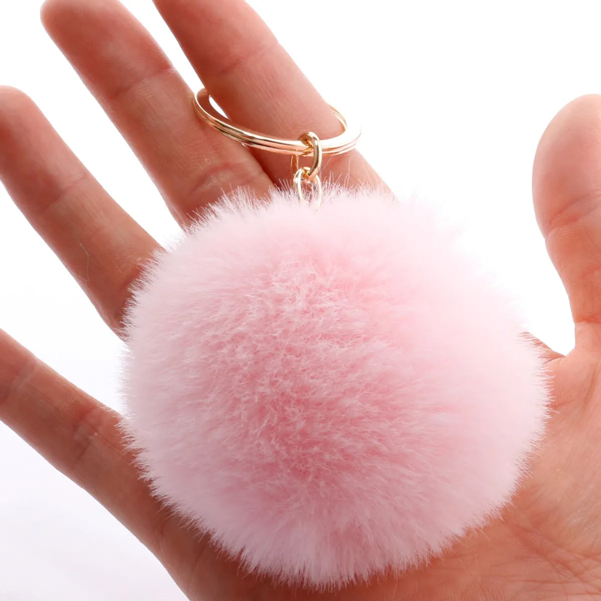 Fashion 7cm Imitation Rex Rabbit Fur Small Ball Keychain Wholesale