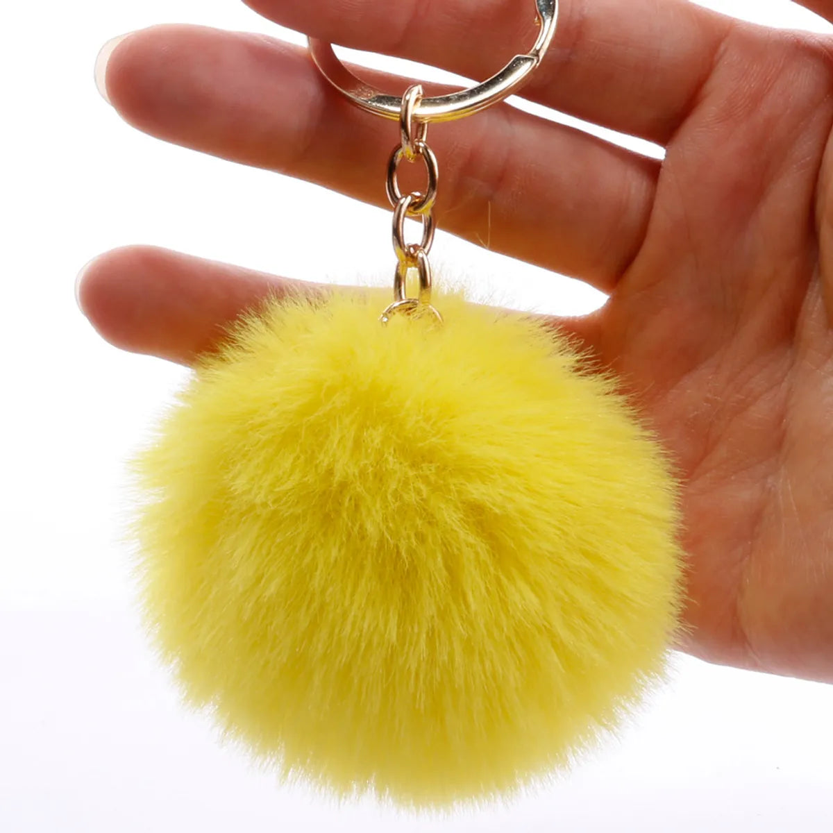 Fashion 7cm Imitation Rex Rabbit Fur Small Ball Keychain Wholesale