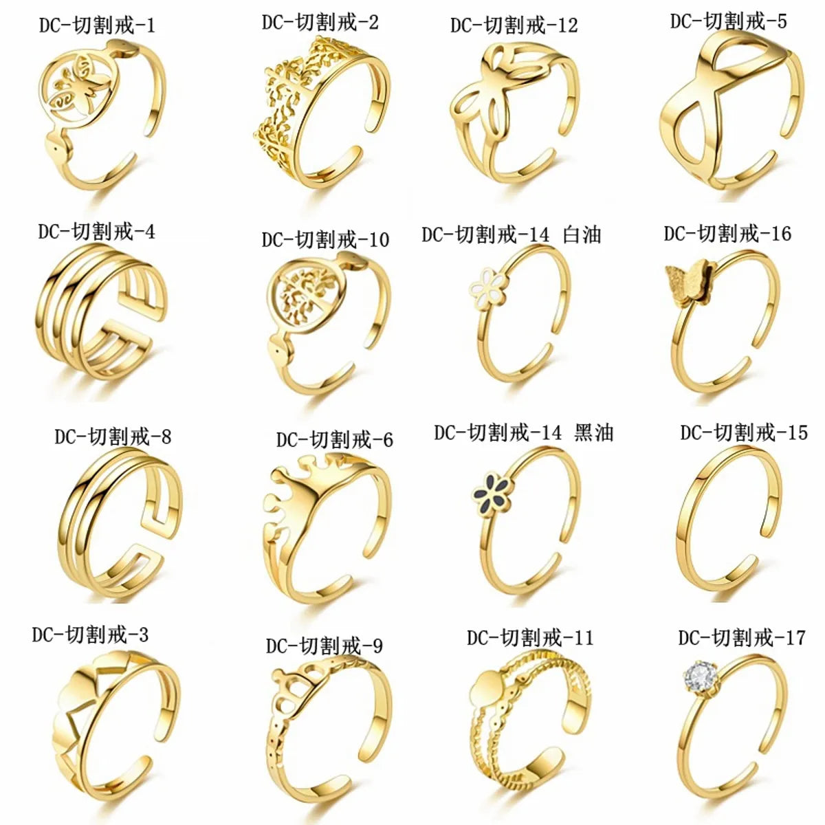 Wholesale Jewelry Heart Titanium Steel 18K Gold Plated Carving