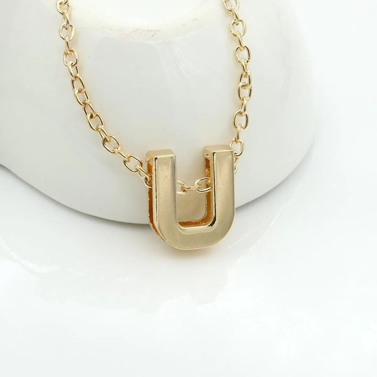 Fashion Alloy 26 Letter Necklace Nhdp154401