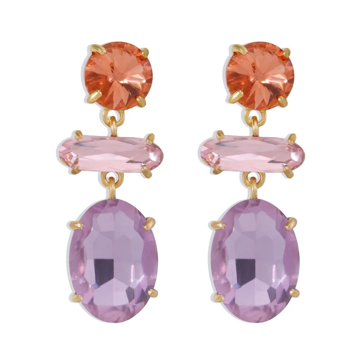 Fashion Alloy Geometric Diamond Drop Earrings Wholesale