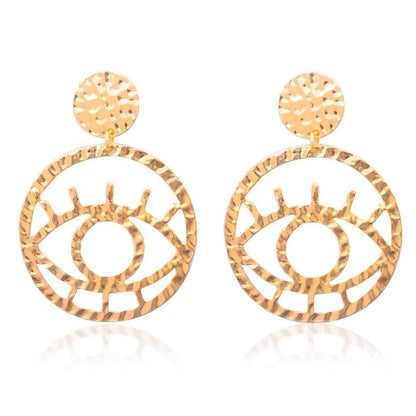 Fashion Alloy Openwork Contour Eye Earrings Nhdp150521