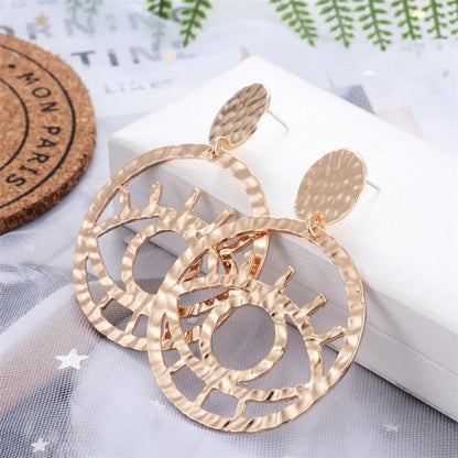 Fashion Alloy Openwork Contour Eye Earrings Nhdp150521