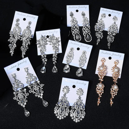 Fashion Alloy Rhinestone Round Drop Earrings Wholesale Gooddiy