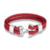 Fashion Anchor Stainless Steel Leather Braid Unisex Bracelets