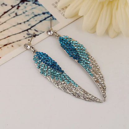 Retro Lady Novelty Wings Plating Alloy Artificial Gemstones Earrings