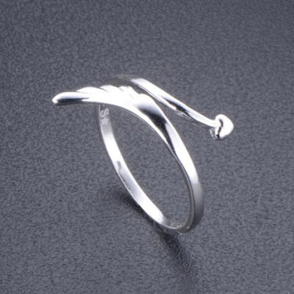 Fashion Angel Wings Heart Shape Alloy Plating Open Ring 1 Piece