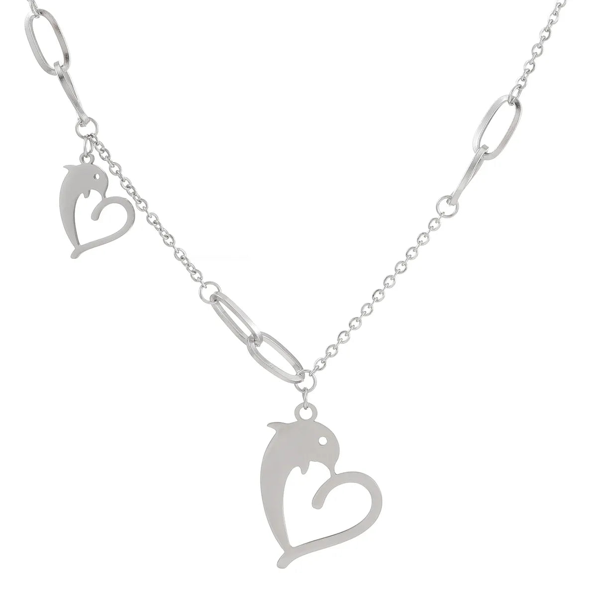 Fashion Animal Cross Heart Shape Stainless Steel Plating Hollow Out Pendant Necklace 1 Piece