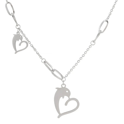 Fashion Animal Cross Heart Shape Stainless Steel Plating Hollow Out Pendant Necklace 1 Piece