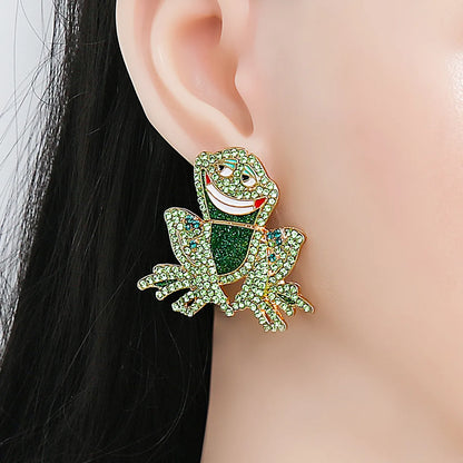 Fashion Animal Frog Diamond Earrings Wholesale Jewelry Gooddiy