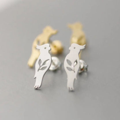 Fashion Animal Hollow Bird Parrot Alloy Earrings Nhcu146554