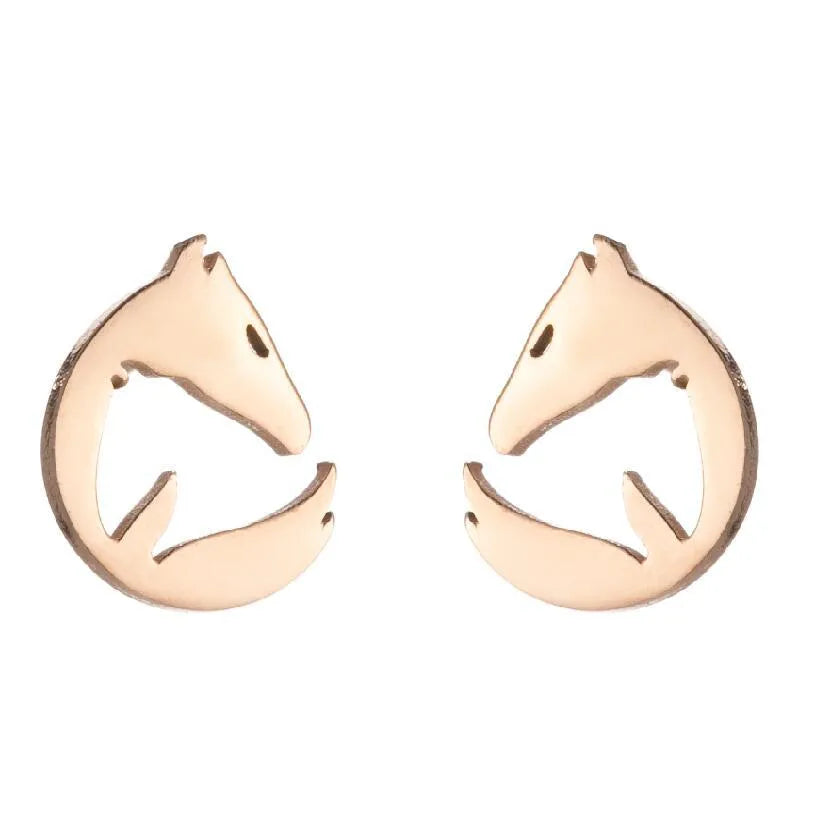 1 Pair Fashion Animal Hollow Out 304 Stainless Steel 18K Gold Plated Ear Studs