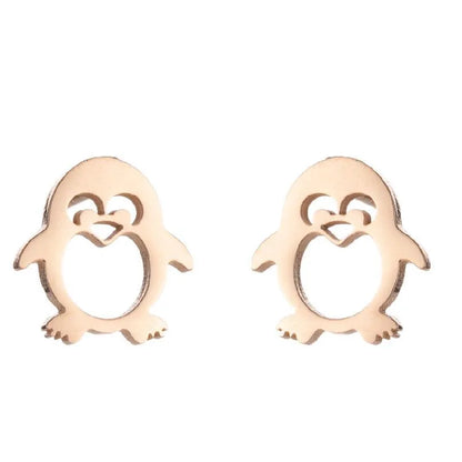 1 Pair Fashion Animal Hollow Out 304 Stainless Steel 18K Gold Plated Ear Studs