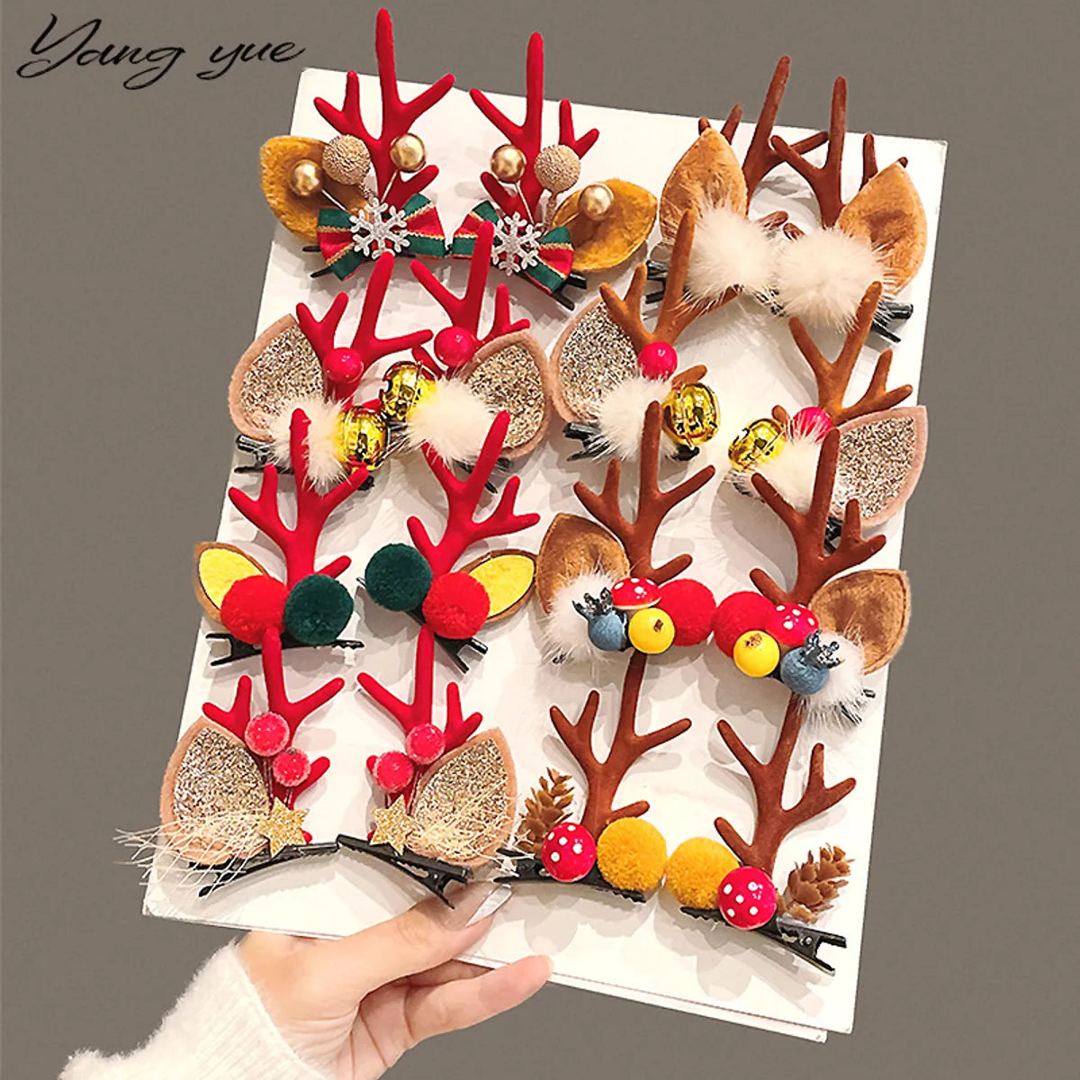 Fashion Antlers Plastic Patchwork Hair Clip 1 Pair