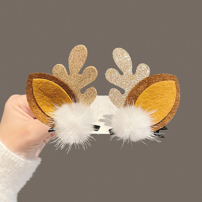 Fashion Antlers Plastic Patchwork Hair Clip 1 Pair