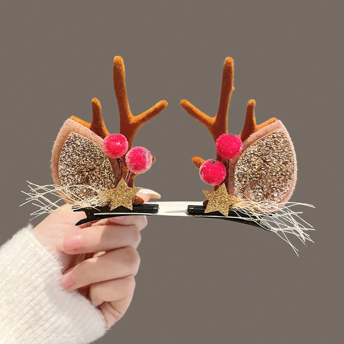 Fashion Antlers Plastic Patchwork Hair Clip 1 Pair