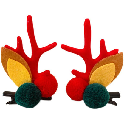 Fashion Antlers Plastic Patchwork Hair Clip 1 Pair