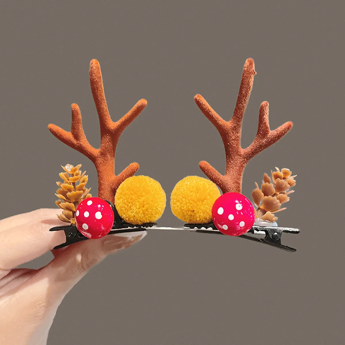 Fashion Antlers Plastic Patchwork Hair Clip 1 Pair