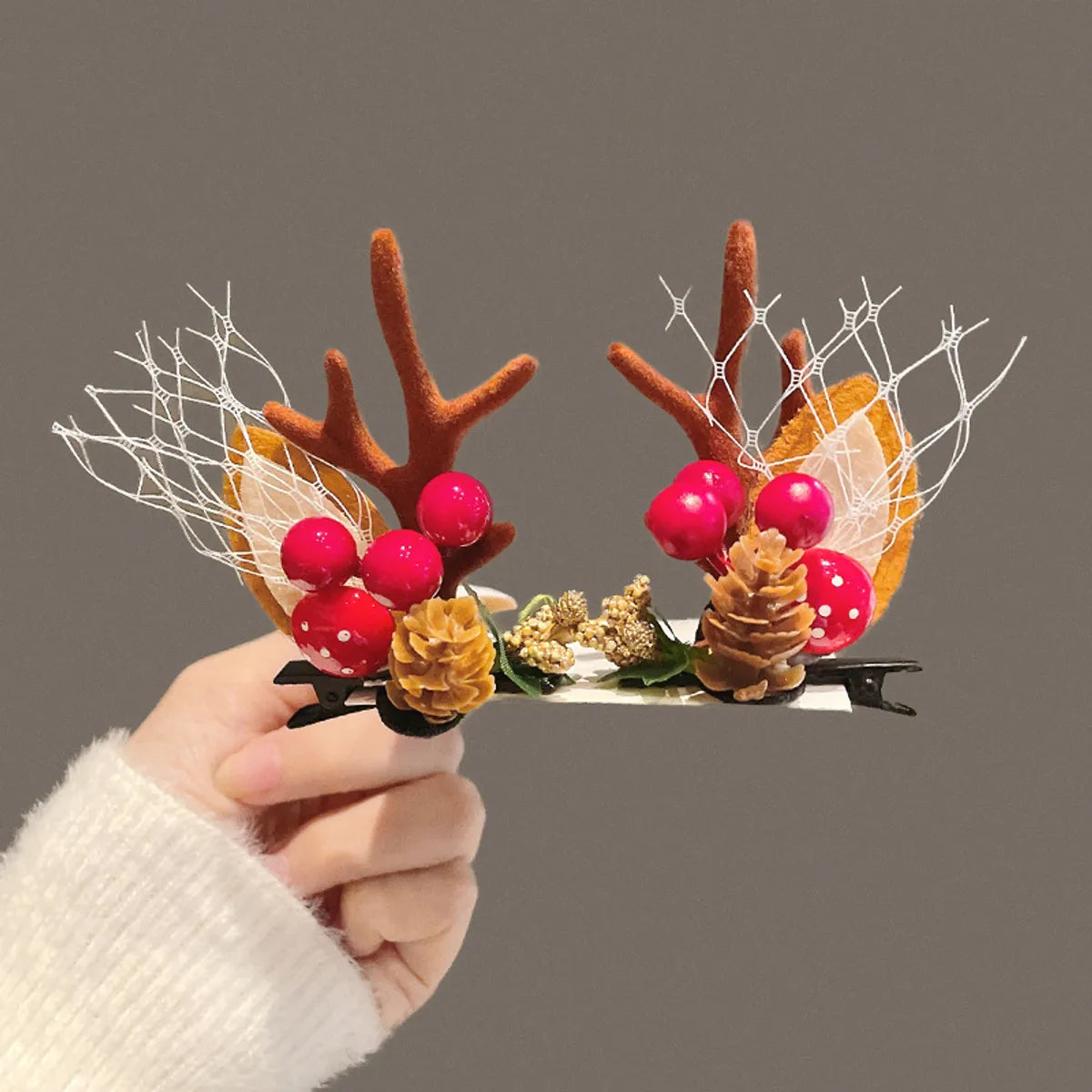 Fashion Antlers Plastic Patchwork Hair Clip 1 Pair