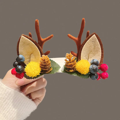 Fashion Antlers Plastic Patchwork Hair Clip 1 Pair