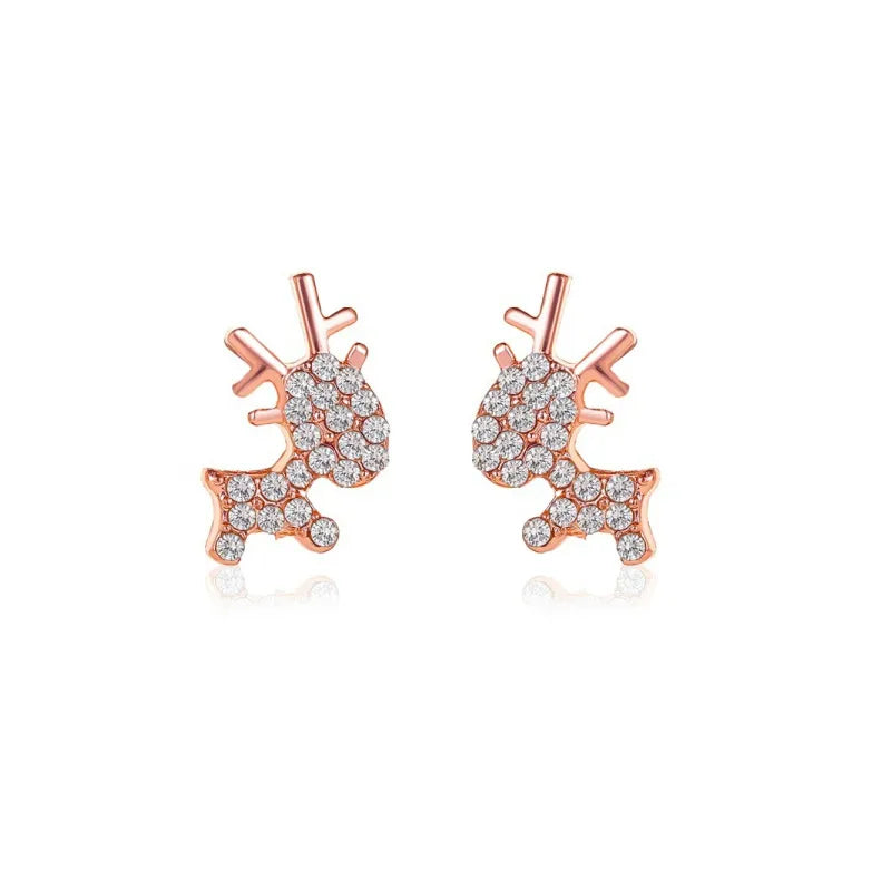 Fashion Antlers Rhinestone Inlay Women'S Ear Studs 1 Pair