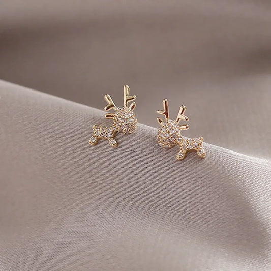 Fashion Antlers Rhinestone Inlay Women'S Ear Studs 1 Pair