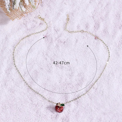 Fashion Apple Alloy Women'S Pendant Necklace 1 Piece