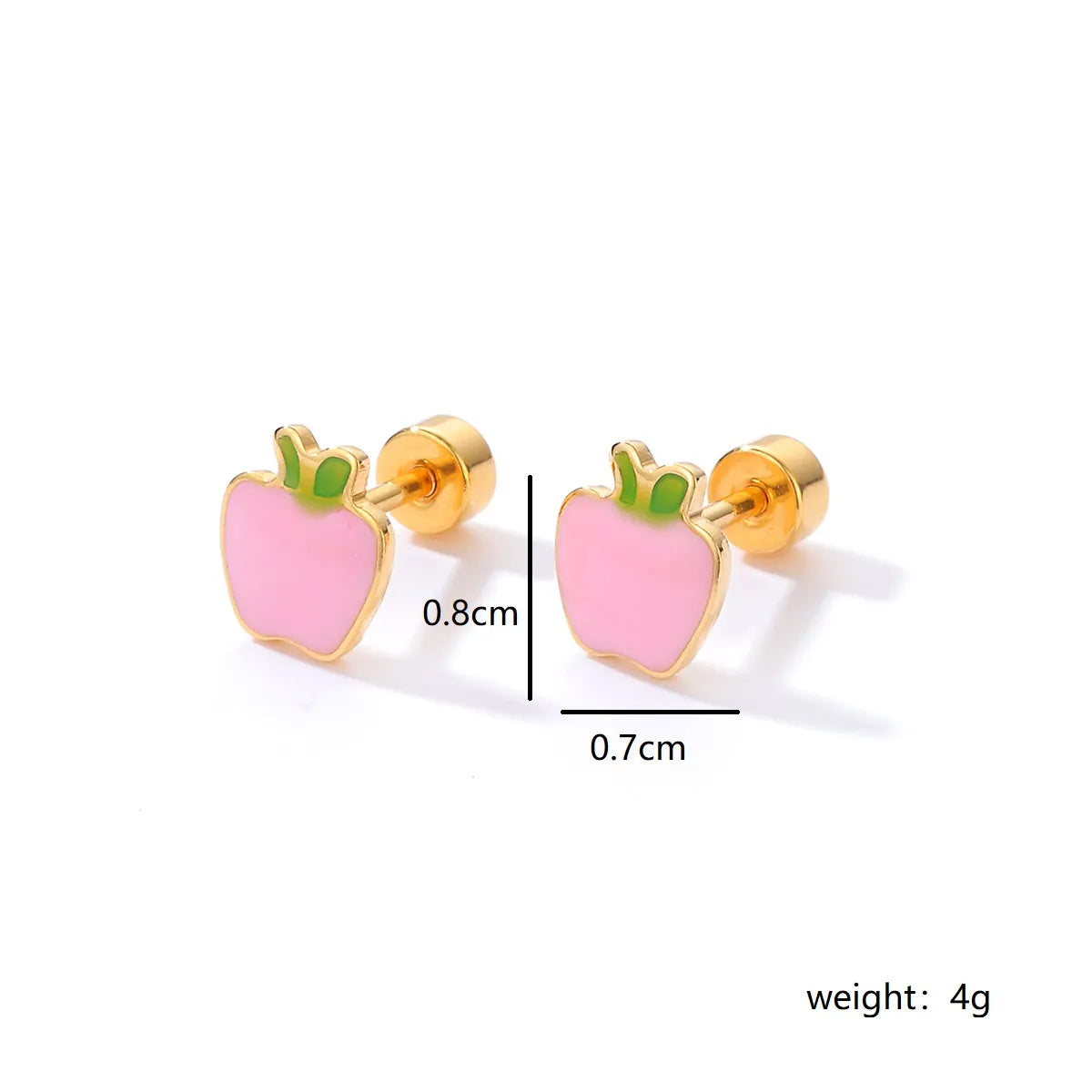 Fashion Apple Stainless Steel Ear Studs