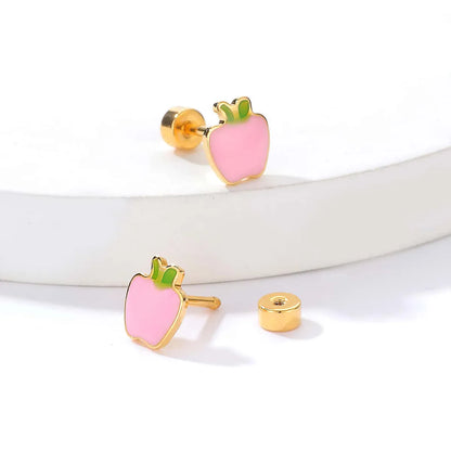 Fashion Apple Stainless Steel Ear Studs