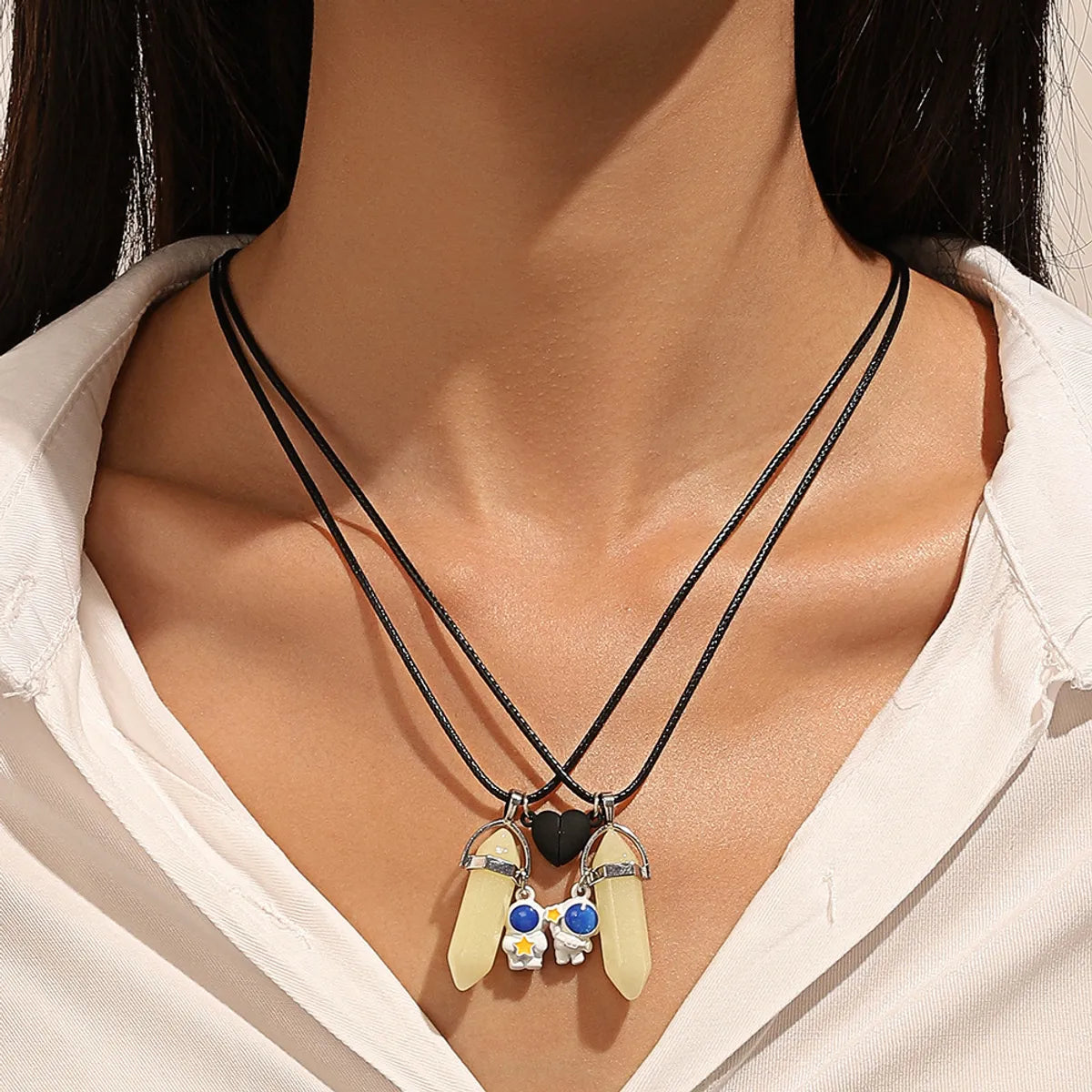 Fashion Astronaut Alloy Couple Pendant Necklace