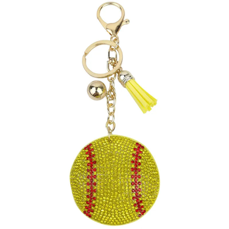 Fashion Ball Alloy Plating Rhinestones Keychain 1 Piece